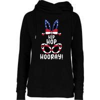 Bunny Rabbit Eggs Hunting Happy Easter Day Hip Hop Hooray Gift Womens Funnel Neck Pullover Hood