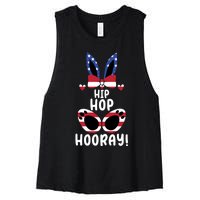 Bunny Rabbit Eggs Hunting Happy Easter Day Hip Hop Hooray Gift Women's Racerback Cropped Tank