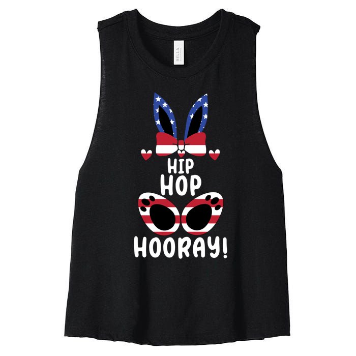 Bunny Rabbit Eggs Hunting Happy Easter Day Hip Hop Hooray Gift Women's Racerback Cropped Tank