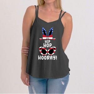 Bunny Rabbit Eggs Hunting Happy Easter Day Hip Hop Hooray Gift Women's Strappy Tank