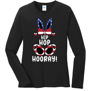 Bunny Rabbit Eggs Hunting Happy Easter Day Hip Hop Hooray Gift Ladies Long Sleeve Shirt