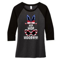 Bunny Rabbit Eggs Hunting Happy Easter Day Hip Hop Hooray Gift Women's Tri-Blend 3/4-Sleeve Raglan Shirt