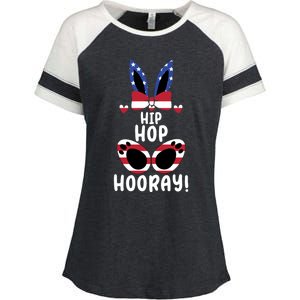 Bunny Rabbit Eggs Hunting Happy Easter Day Hip Hop Hooray Gift Enza Ladies Jersey Colorblock Tee