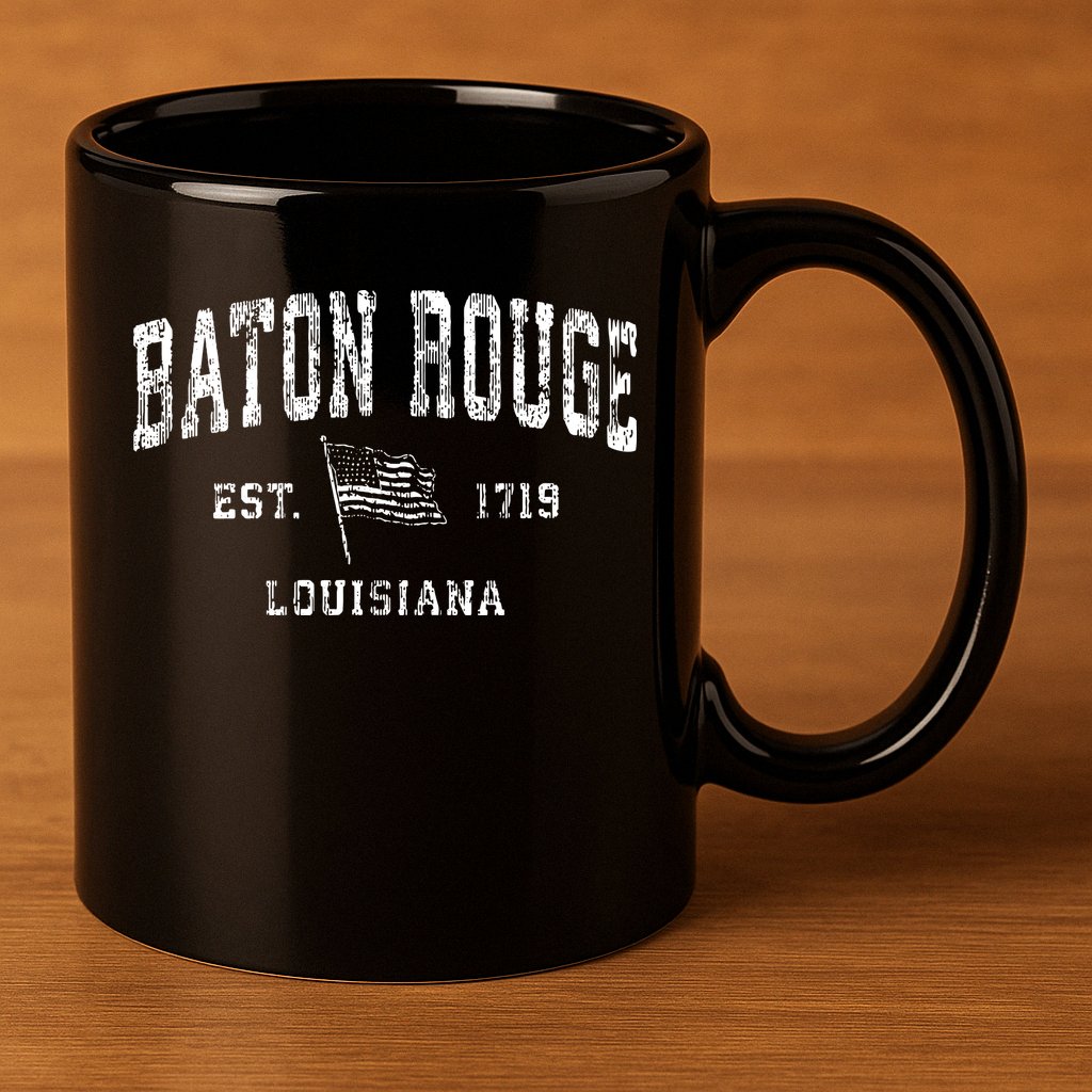 Baton Rouge Est 1719 Louisiana 11oz C Handle Ceramic Mug