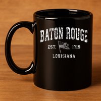 Baton Rouge Est 1719 Louisiana 11oz C Handle Ceramic Mug