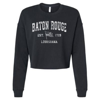 Baton Rouge Est 1719 Louisiana Cropped Pullover Crew