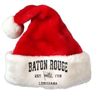 Baton Rouge Est 1719 Louisiana Premium Christmas Santa Hat