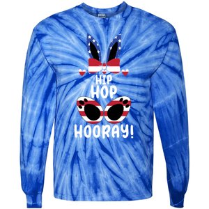 Bunny Rabbit Eggs Hunting Happy Easter Day Hip Hop Hooray Gift Tie-Dye Long Sleeve Shirt