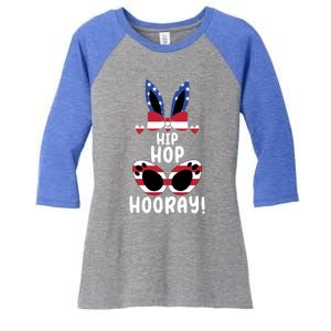 Bunny Rabbit Eggs Hunting Happy Easter Day Hip Hop Hooray Gift Women's Tri-Blend 3/4-Sleeve Raglan Shirt