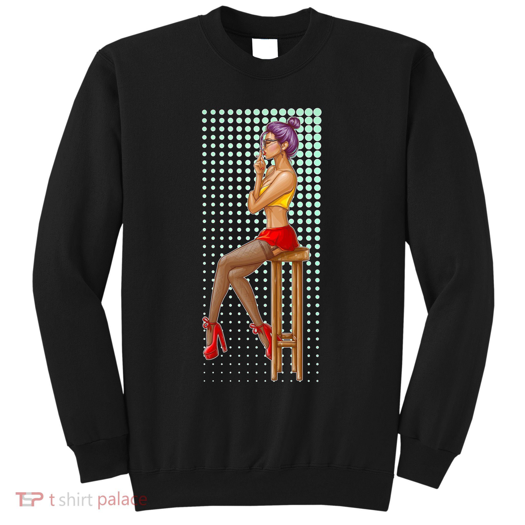 Break Girl Smoking Red Heels Sweatshirt
