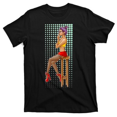 Break Girl Smoking Red Heels T-Shirt