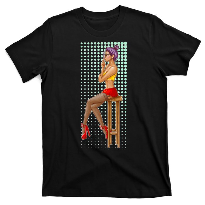 Break Girl Smoking Red Heels T-Shirt