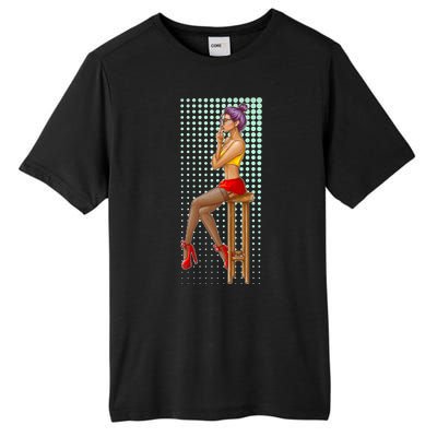 Break Girl Smoking Red Heels Tall Fusion ChromaSoft Performance T-Shirt