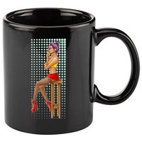 Break Girl Smoking Red Heels 11oz C Handle Ceramic Mug