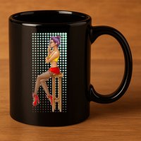 Break Girl Smoking Red Heels 11oz C Handle Ceramic Mug
