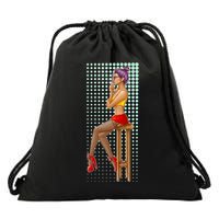 Break Girl Smoking Red Heels Drawstring Bag