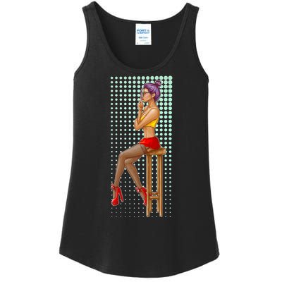 Break Girl Smoking Red Heels Ladies Essential Tank