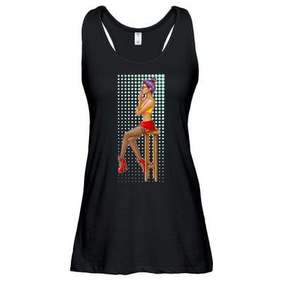 Break Girl Smoking Red Heels Ladies Essential Flowy Tank