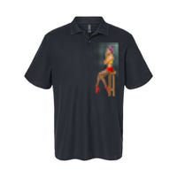 Break Girl Smoking Red Heels Softstyle Adult Sport Polo