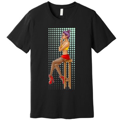 Break Girl Smoking Red Heels Premium T-Shirt