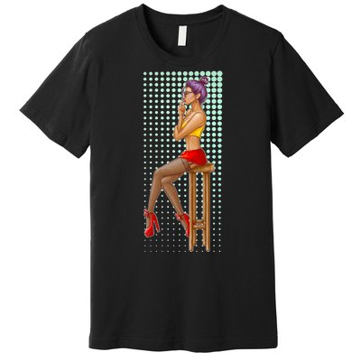 Break Girl Smoking Red Heels Premium T-Shirt