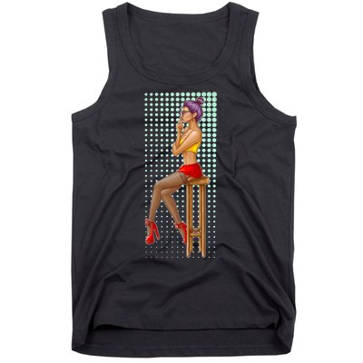 Break Girl Smoking Red Heels Tank Top