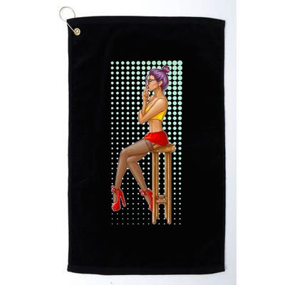 Break Girl Smoking Red Heels Golf Towel