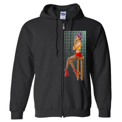 Break Girl Smoking Red Heels Full Zip Hoodie