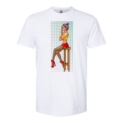 Break Girl Smoking Red Heels Softstyle CVC T-Shirt