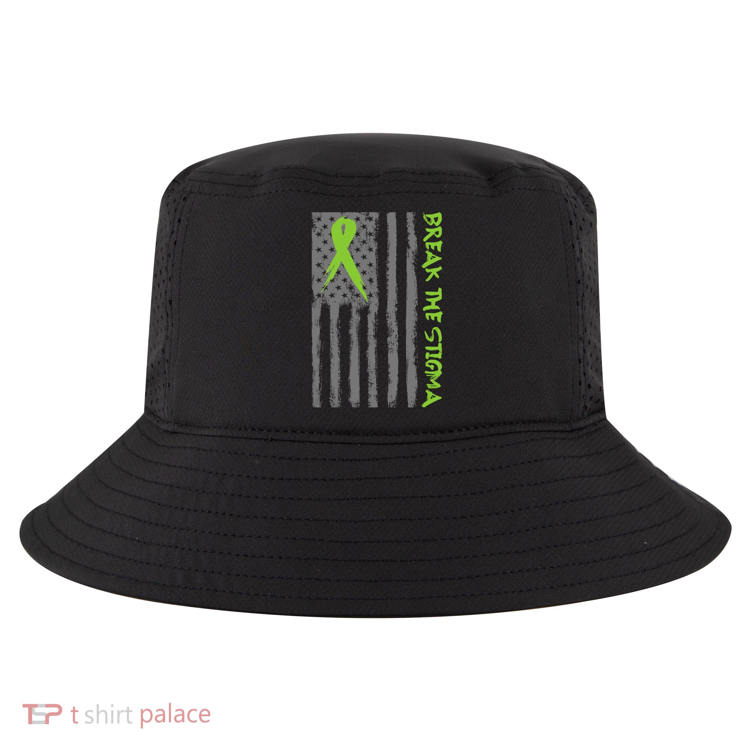Break The Stigma Ribbon Flag Mental Heath Cool Comfort Performance Bucket Hat