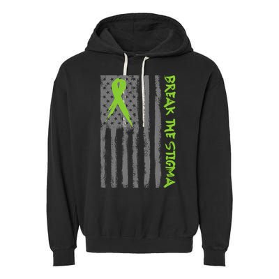 Break The Stigma Ribbon Flag Mental Heath Garment-Dyed Fleece Hoodie
