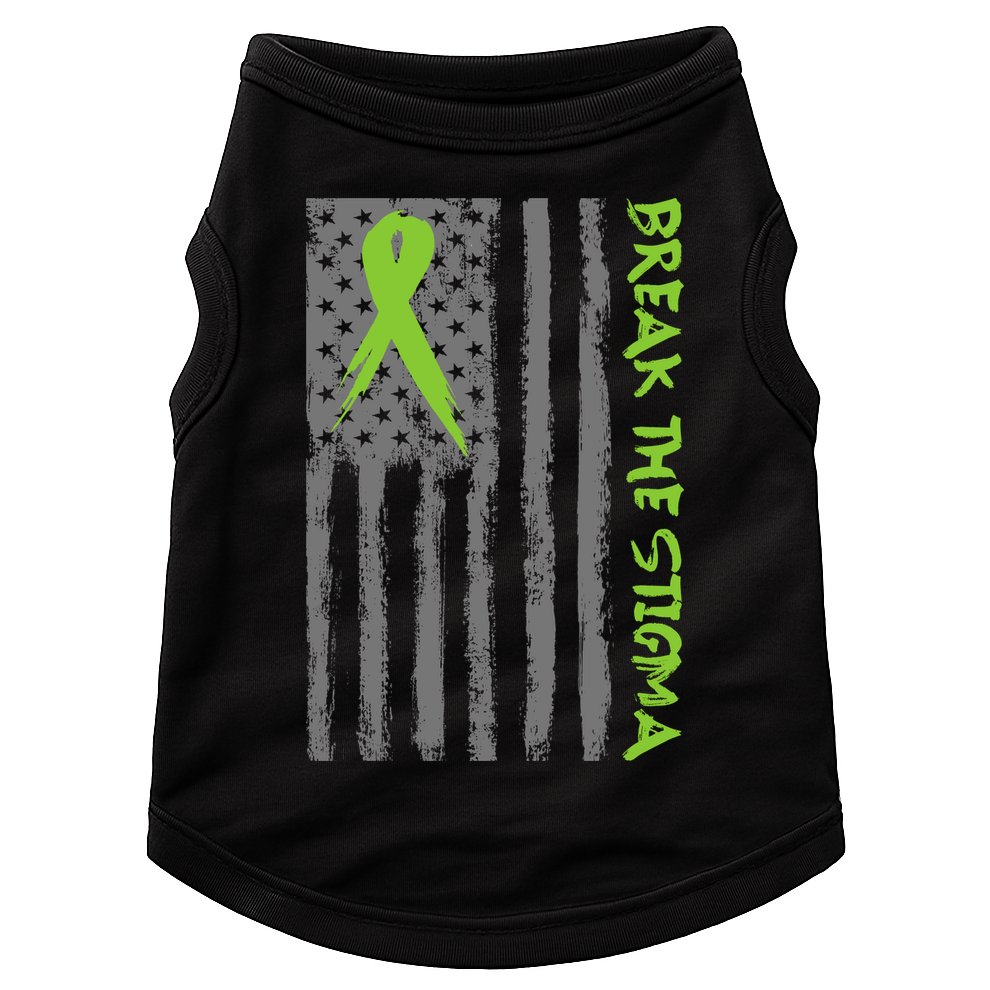 Break The Stigma Ribbon Flag Mental Heath Doggie Tank
