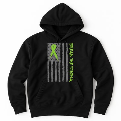 Break The Stigma Ribbon Flag Mental Heath Hoodie
