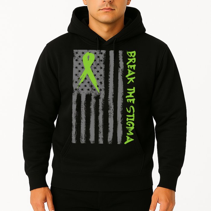 Break The Stigma Ribbon Flag Mental Heath Hoodie