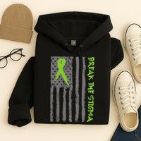 Break The Stigma Ribbon Flag Mental Heath Hoodie