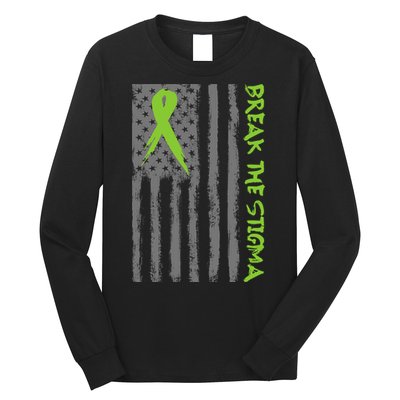 Break The Stigma Ribbon Flag Mental Heath Long Sleeve Shirt