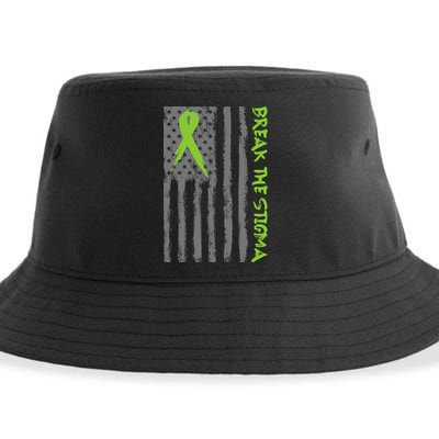 Break The Stigma Ribbon Flag Mental Heath Sustainable Bucket Hat