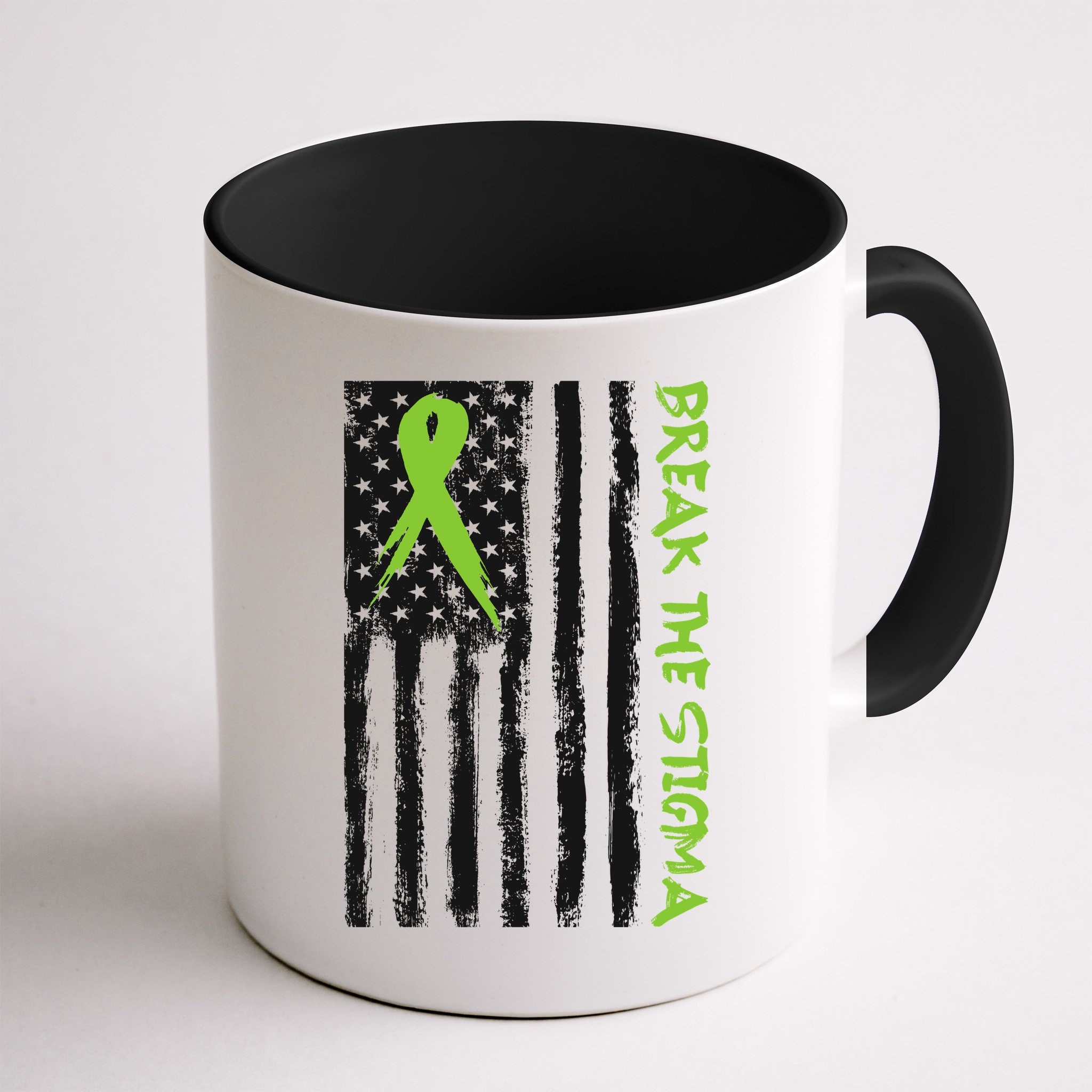 Break The Stigma Ribbon Flag Mental Heath Mug