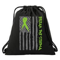 Break The Stigma Ribbon Flag Mental Heath Drawstring Bag