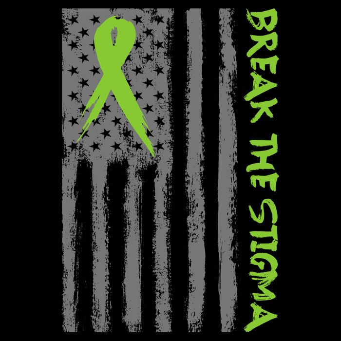 Break The Stigma Ribbon Flag Mental Heath Drawstring Bag