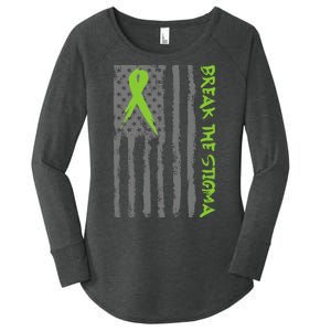 Break The Stigma Ribbon Flag Mental Heath Women's Perfect Tri Tunic Long Sleeve Shirt