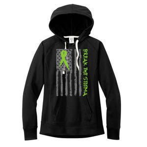 Break The Stigma Ribbon Flag Mental Heath Women's Fleece Hoodie