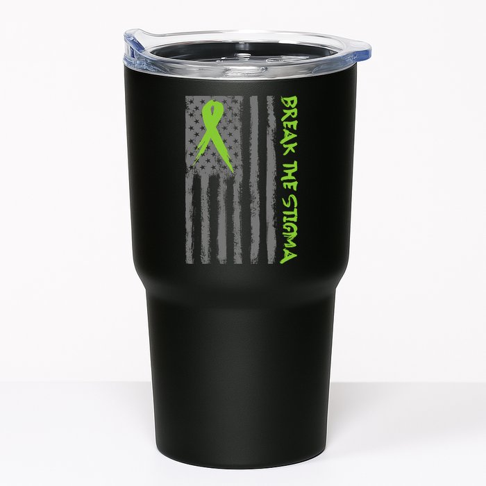 Break The Stigma Ribbon Flag Mental Heath Tumbler
