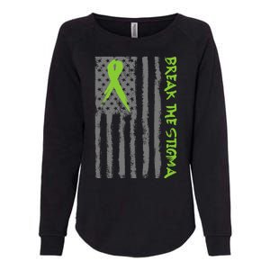 Break The Stigma Ribbon Flag Mental Heath Womens California Wash Sweatshirt