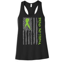 Break The Stigma Ribbon Flag Mental Heath Women's Racerback Tank