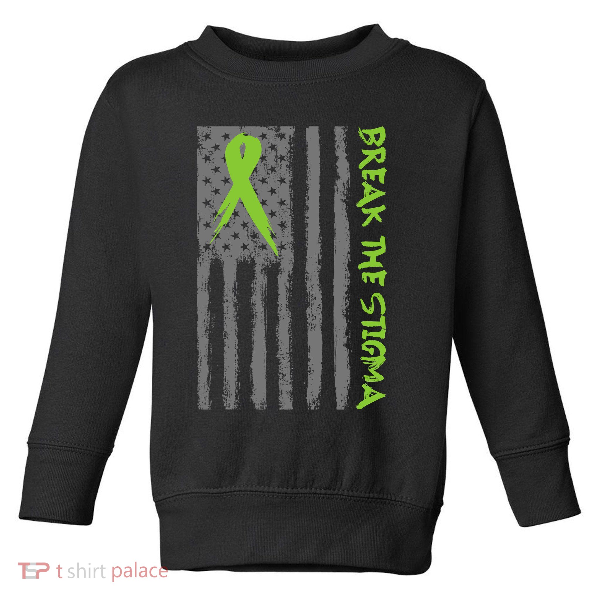 Break The Stigma Ribbon Flag Mental Heath Toddler Sweatshirt
