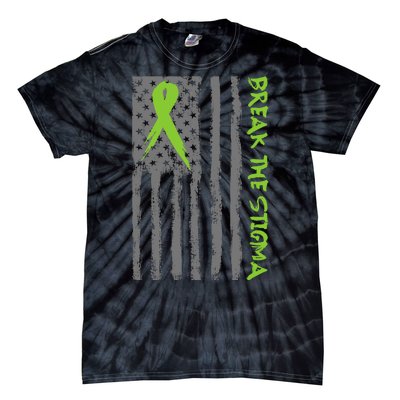 Break The Stigma Ribbon Flag Mental Heath Tie-Dye T-Shirt