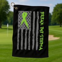 Break The Stigma Ribbon Flag Mental Heath Golf Towel