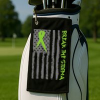 Break The Stigma Ribbon Flag Mental Heath Golf Towel