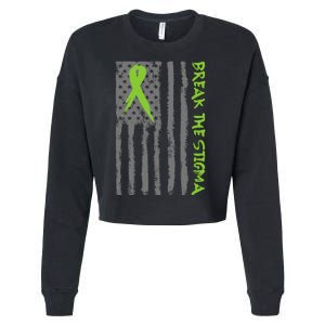 Break The Stigma Ribbon Flag Mental Heath Cropped Pullover Crew